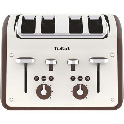 Tefal Retra TF700A40 4-Slice Toaster - Cream & Mokka