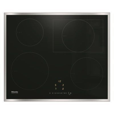 Miele KM7262FR 62cm Wide Touch Control Four Zone Induction Hob - Black With Stainless Steel Frame