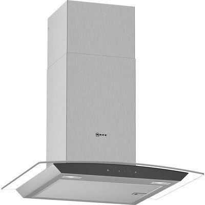 Neff D64AFM1N0B 60cm Touch Control Chimney Cooker Hood With Curved Glass Canopy - Stainless Steel