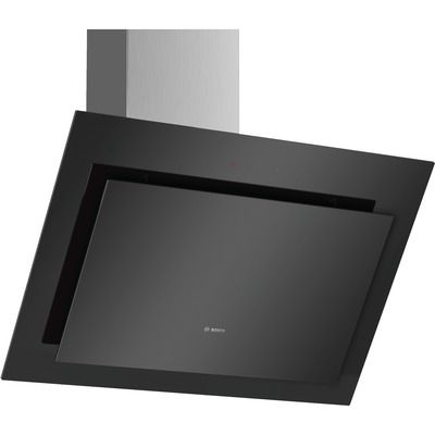 Bosch DWK87CM60B Serie 4 Touch Control 80cm Angled Cooker Hood - Black Behind Clear Glass