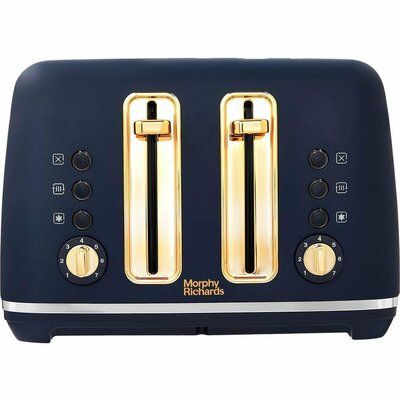 Morphy Richards Accents 242045 4-Slice Toaster - Midnight Blue & Gold 
