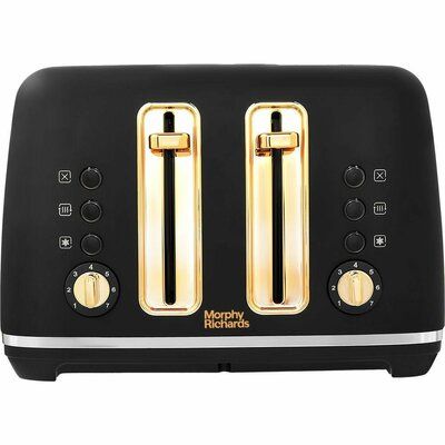 Morphy Richards Accents 242047 4-Slice Toaster - Black & Gold 