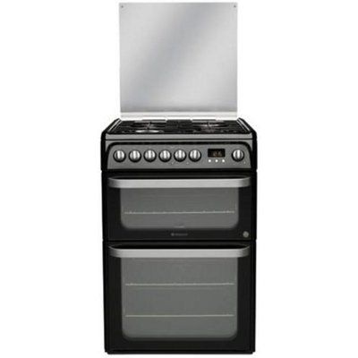 Hotpoint HUD61K Dual Fuel Cooker - Black