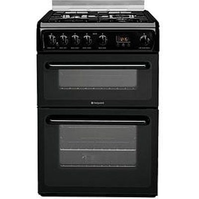 Hotpoint Newstyle HAGL60K 60cm Double Oven Gas Cooker - Black
