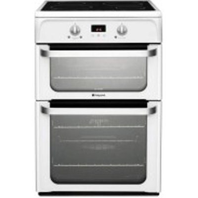 Hotpoint HUI612 P 600mm Electric Double Oven Cooker