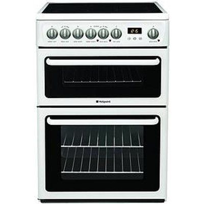 Hotpoint Newstyle HAE60PS 60Cm Double Oven Electric Cooker With Ceramic Hob - White