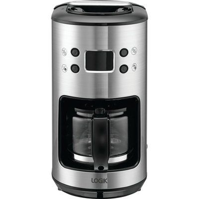 Logik L6CMG121 Bean to Cup Coffee Machine - Black & Stainless Steel 