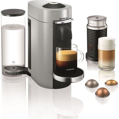 Nespresso by Magimix VertuoPlus Coffee Machine with Aeroccino - Silver