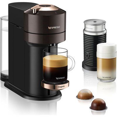 Nespresso by Magimix Vertuo Next & Milk Coffee Machine - Brown 