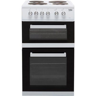 Beko KD532AW 50cm Electric Cooker with Solid Plate Hob - White