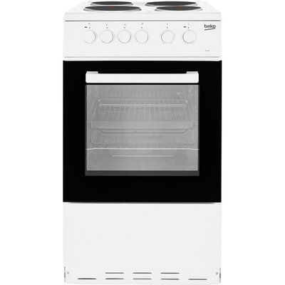Beko KS530W 50cm Electric Cooker with Solid Plate Hob - White