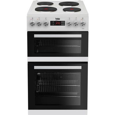 Beko KDV555AW 50cm Electric Cooker with Solid Plate Hob - White