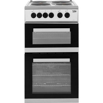 Beko KD533AS 50cm Electric Cooker with Solid Plate Hob - Silver