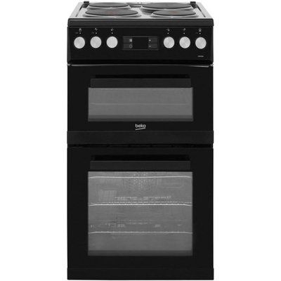 Beko KDV555AK 50cm Electric Cooker with Solid Plate Hob - Black