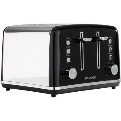DAEWOO Kensington SDA1586 4-Slice Toaster - Black, Black