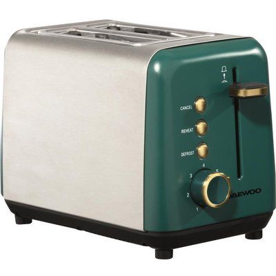 Daewoo Emerald Collection KST037ME 2-Slice Toaster - Green & Silver