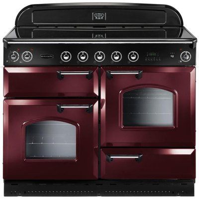 Rangemaster Classic 110 Electric Induction Range Cooker - Cranberry & Chrome