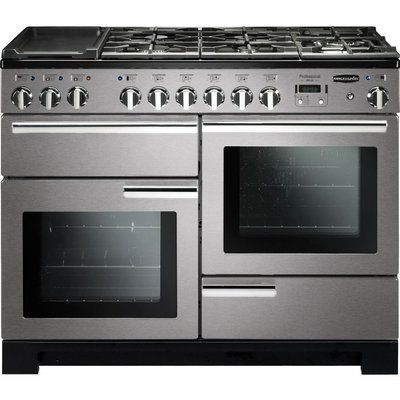 Rangemaster Professional Deluxe PDL110DFFSS/C 110 cm Dual Fuel Range Cooker - Stainless Steel & Chrome