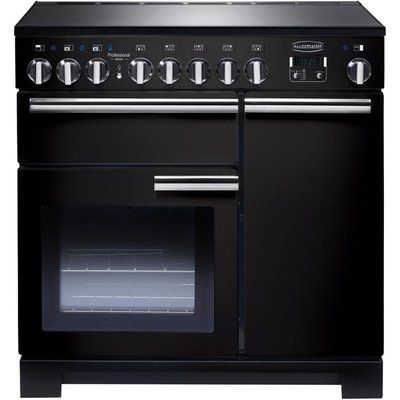 Rangemaster Professional Deluxe 90 Electric Induction Range Cooker - Black & Chrome
