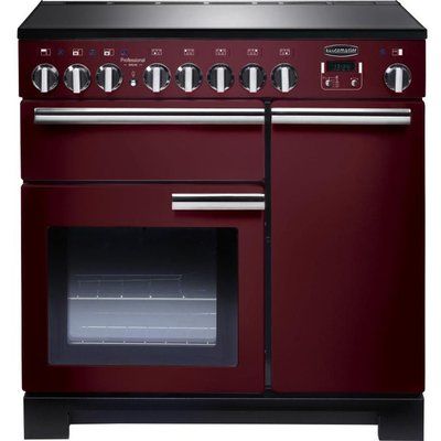 Rangemaster Professional Deluxe 90 Electric Induction Range Cooker - Cranberry & Chrome