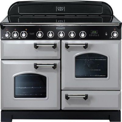 Rangemaster Classic Deluxe 110 Electric Induction Range Cooker - Royal Pearl & Chrome