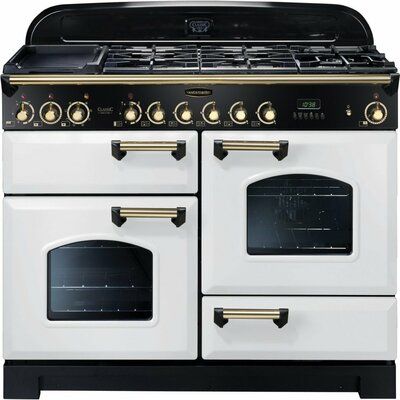 Rangemaster Classic Deluxe CDL110DFFWH/B 110cm Dual Fuel Range Cooker - White