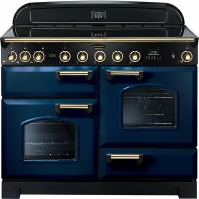 Rangemaster Classic Deluxe CDL110EIRB/B 110cm Electric Range Cooker with Induction Hob - Regal Blue
