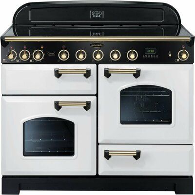 Rangemaster Classic Deluxe CDL110EIWH/B 110cm Electric Range Cooker with Induction Hob - White