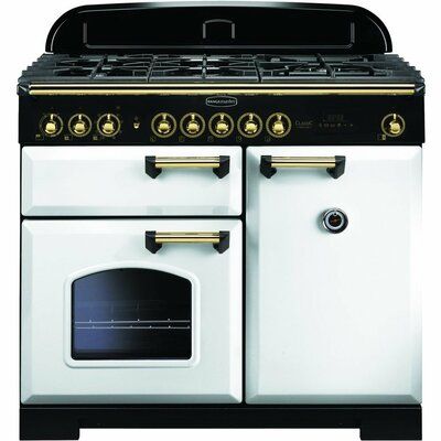Rangemaster Classic Deluxe CDL100DFFWH/B 100cm Dual Fuel Range Cooker - White