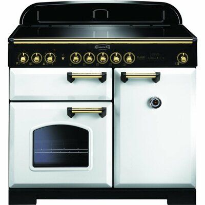 Rangemaster Classic Deluxe CDL100EIWH/B 100cm Electric Range Cooker with Induction Hob - White