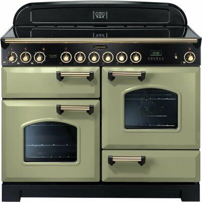 Rangemaster Classic Deluxe CDL110ECOG/B 110cm Electric Range Cooker with Ceramic Hob - Olive Green