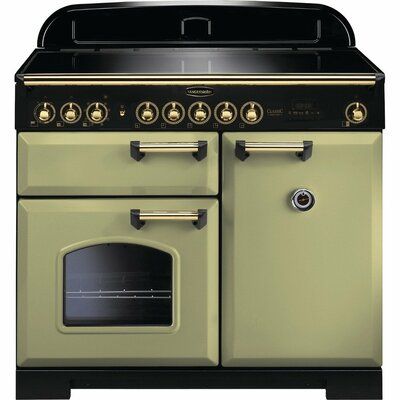 Rangemaster Classic Deluxe CDL100EIOG/B 100cm Electric Range Cooker with Induction Hob - Olive Green