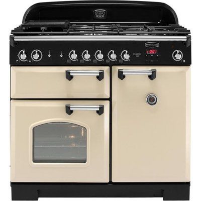 Rangemaster Classic CLA100NGFCR/C 100cm Gas Range Cooker with Electric Fan Oven - Cream