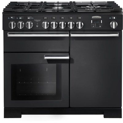 Rangemaster Professional Deluxe 100cm Dual Fuel Range Cooker - Charcoal Black And Chrome Trim