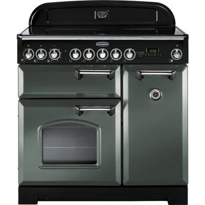 Rangemaster CDL90EIMG Classic Deluxe 90cm Electric Range Cooker with Induction Hob - Mineral Green