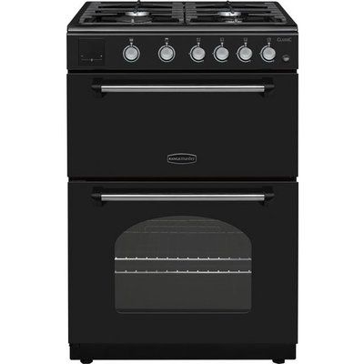 Rangemaster Classic 60 CLA60NGFBL/C Gas Cooker with Full Width Electric Grill - Black / Chrome