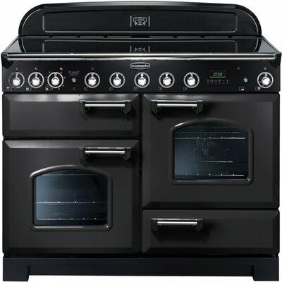 Rangemaster Classic Deluxe CDL110EICB/C 110cm Electric Range Cooker with Induction Hob - Charcoal Black