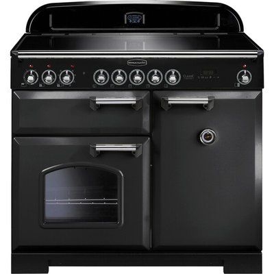 Rangemaster CDL100EICB Classic Deluxe 100cm Electric Range Cooker - Black and Chrome