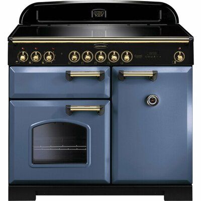 Rangemaster Classic Deluxe CDL100EISB/B 100cm Electric Range Cooker with Induction Hob - Stone Blue