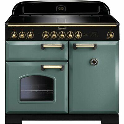 Rangemaster Classic Deluxe CDL100EIMG/B 100cm Electric Range Cooker with Induction Hob - Mineral Green