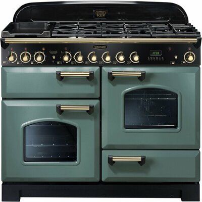 Rangemaster Classic Deluxe CDL110DFFMG/B 110cm Dual Fuel Range Cooker - Mineral Green