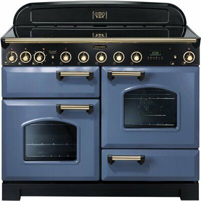 Rangemaster Classic Deluxe CDL110EISB/B 110cm Electric Range Cooker with Induction Hob - Stone Blue