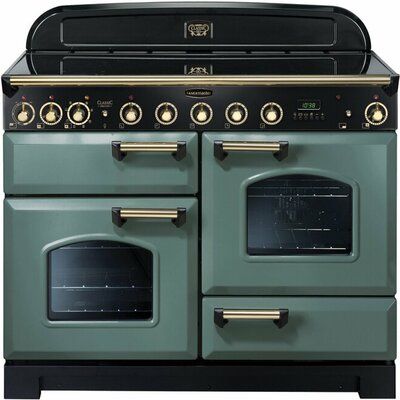 Rangemaster Classic Deluxe CDL110EIMG/B 110cm Electric Range Cooker with Induction Hob - Mineral Green