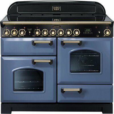 Rangemaster Classic Deluxe CDL110ECSB/B 110cm Electric Range Cooker with Ceramic Hob - Stone Blue