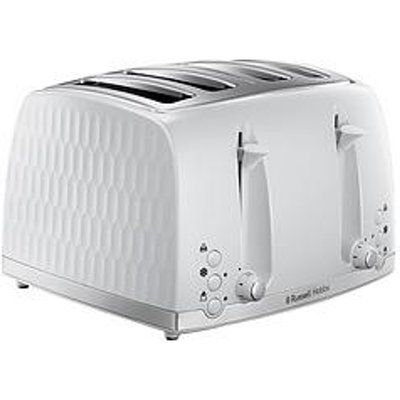 Russell Hobbs 26070 Honeycomb White 4-Slot Toaster