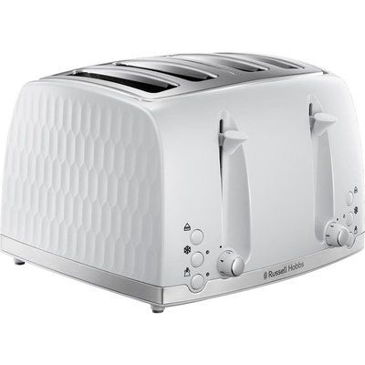 Russell Hobbs Honeycomb 26070 4-Slice Toaster - White 