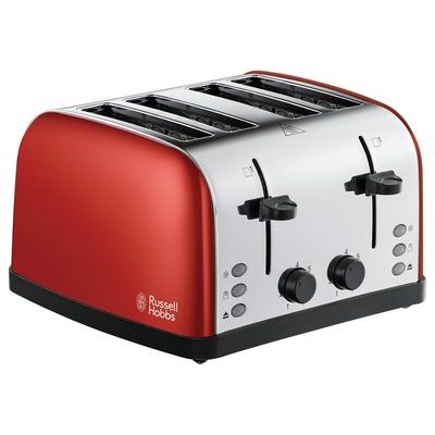 Russell Hobbs 4 Slice Red Stainless Steel Toaster
