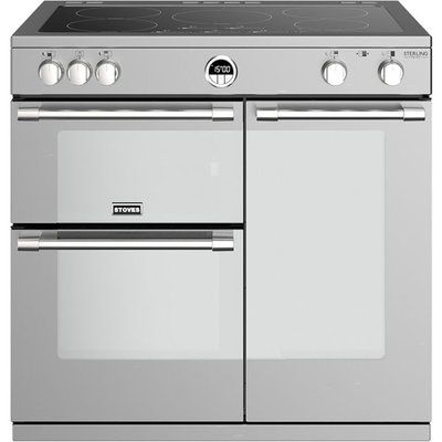 Stoves Sterling Deluxe S900EI 90cm Electric Range Cooker with Induction Hob - Stainless Steel