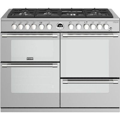Stoves Sterling Deluxe S1100DF 110cm Dual Fuel Range Cooker - Stainless Steel