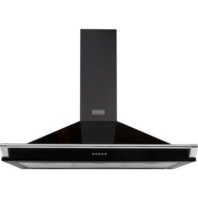Stoves Richmond S1100 110cm Chimney Cooker Hood With Rail - Black